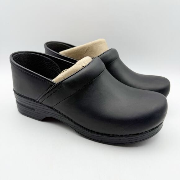 Dansko Womens Professional Oiled Clogs EU 42 Wide US 11.5-12 Black Leather NIB - Picture 5 of 12